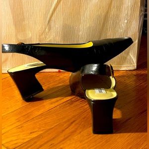 Leather sling back with 2 inch heel